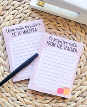 Load image into Gallery viewer, A Positive Note from the Teacher Note Pad: English