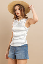 Load image into Gallery viewer, Ces Femme Striped Round Neck Tank