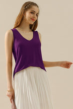 Load image into Gallery viewer, Ninexis Full Size V-Neck Curved Hem Tank