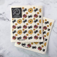 Load image into Gallery viewer, Maryland Flower Flag Crab Patterned Swedish Dish Cloth