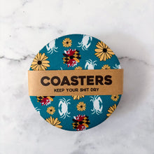 Load image into Gallery viewer, Turquoise Maryland Flower & Crab Coasters