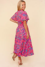 Load image into Gallery viewer, Haptics Abstract Print Smocked Waist Dress with Pockets