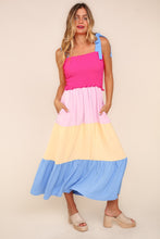 Load image into Gallery viewer, Haptics Smocked Color Block Tiered Cami Dress