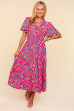 Load image into Gallery viewer, Haptics Abstract Print Smocked Waist Dress with Pockets