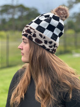 Load image into Gallery viewer, "Wildly Checkered" Pom Beanie