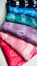 Load image into Gallery viewer, Personalized Repeating Name Plush Minky Blanket - Design It Yourself Font & Color Selection