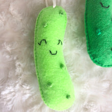 Load image into Gallery viewer, Smiling Pickle Felt Ornaments
