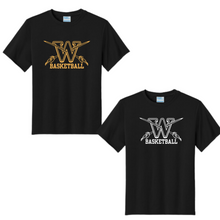 Load image into Gallery viewer, Winfield Rec Basketball youth tee- black athletic material
