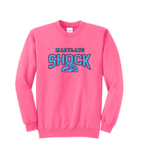 Load image into Gallery viewer, Shock basketball crewneck-neon pink- adult logo1
