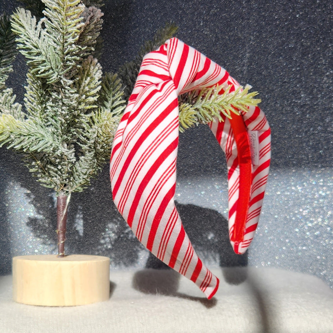 Peppermint Stripe Top Knot Headband