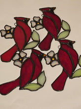 Load image into Gallery viewer, Stained Glass Spring Cardinal Suncatcher
