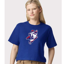 Load image into Gallery viewer, American Apparel boxy crop tee- Cyclones-Lapis blue
