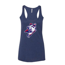 Load image into Gallery viewer, Bella Canvas racerback tank- cyclones- heather navy
