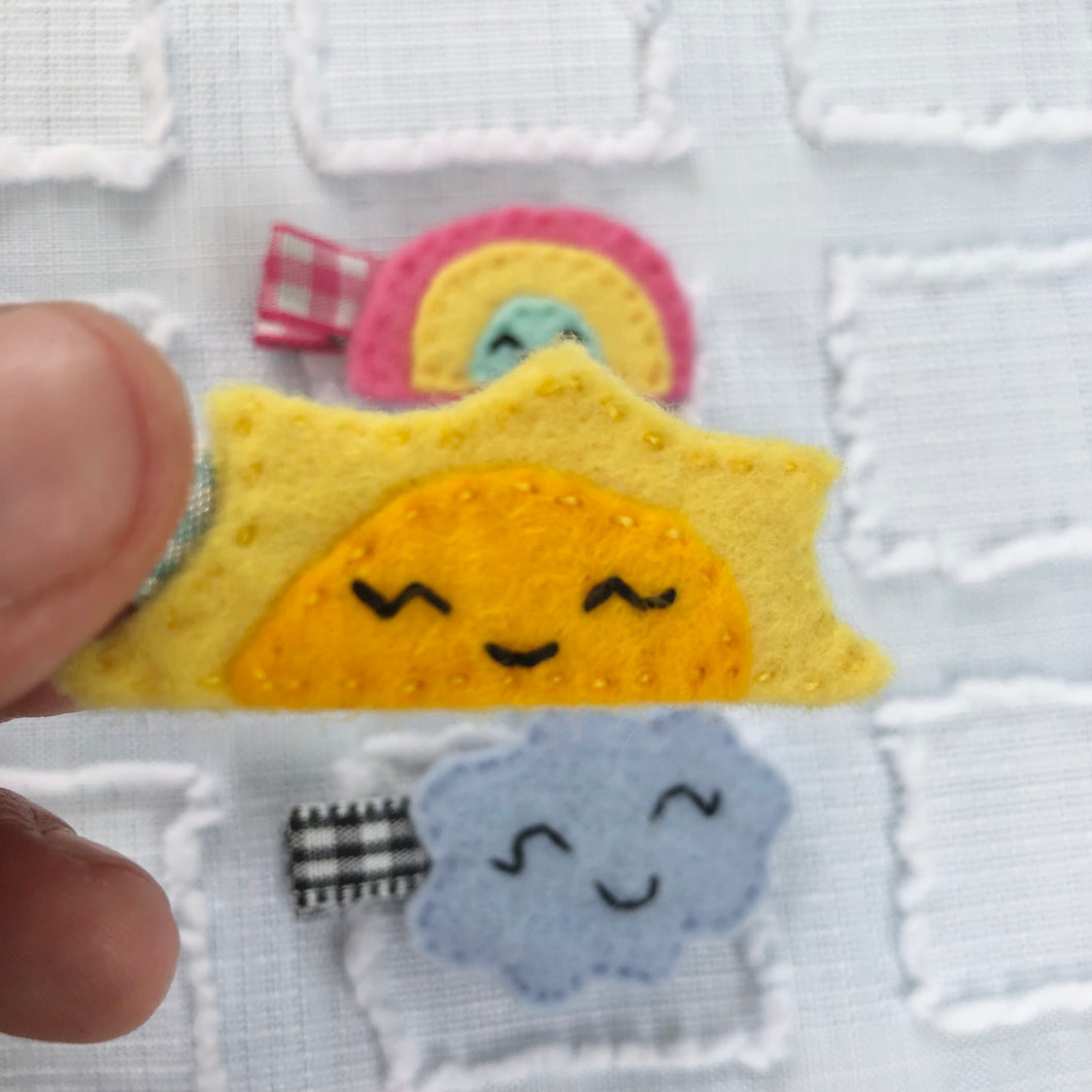 Happy Weather Felt Clips