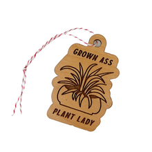 Load image into Gallery viewer, Grown Ass Plant Lady Laser Engraved Wooden Ornament
