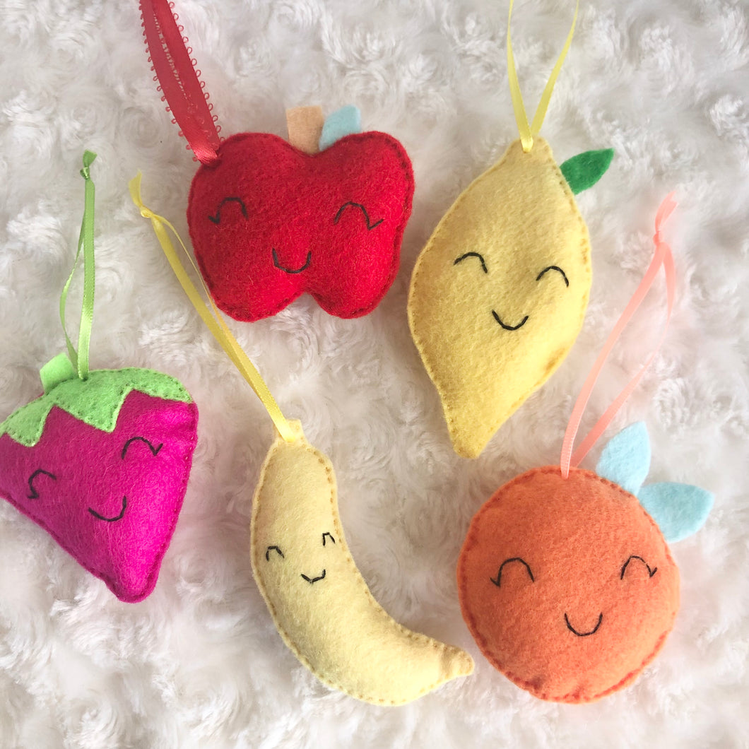 Felt Happy Fruit Ornaments