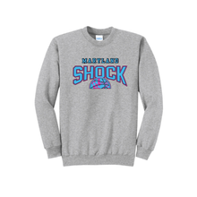 Load image into Gallery viewer, Shock basketball crewneck-gray- youth and adult logo1
