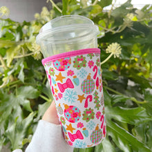 Load image into Gallery viewer, Coffee Cup Cover - Pink Christmas: Large / 24oz
