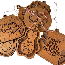 Load image into Gallery viewer, Fight Evil Read Books Wooden Ornament
