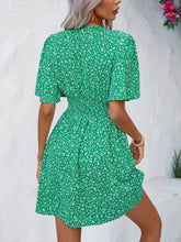 Load image into Gallery viewer, Printed V-Neck Half Sleeve Mini Dress
