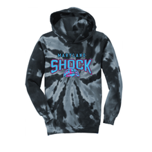 Load image into Gallery viewer, Shock basketball  hoodie- tie dye black  Youth logo1
