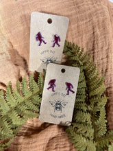 Load image into Gallery viewer, Sasquatch big foot shadow resin stud earrings
