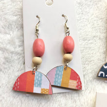 Load image into Gallery viewer, Patterned Half Moon Earrings
