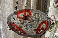Load image into Gallery viewer, Fused Glass Bee/Butterfly Water Bowl - Orange O's
