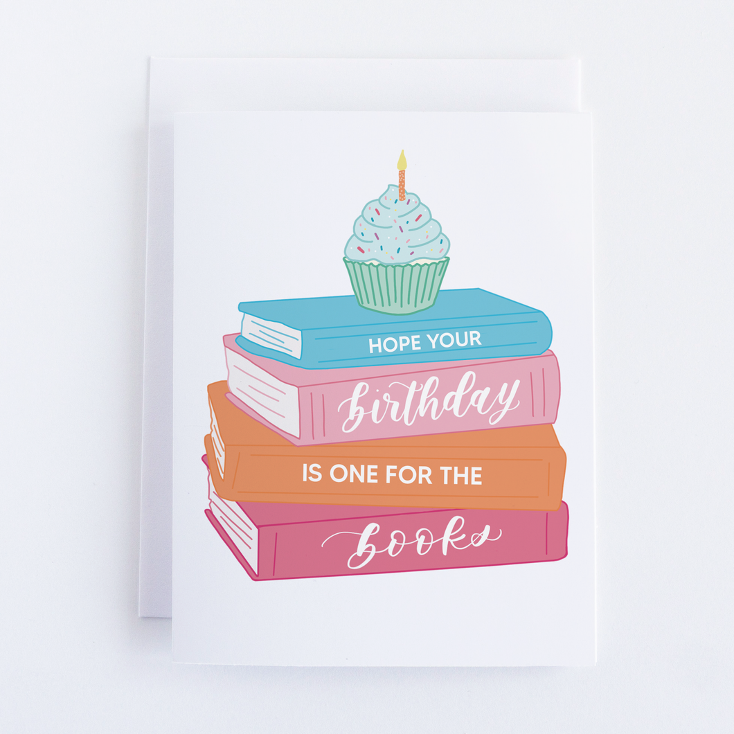 One For the Books Birthday Card
