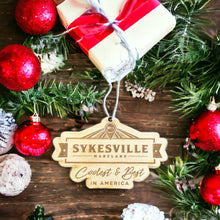 Load image into Gallery viewer, Downtown Sykesville coolest and best ornament - Wooden
