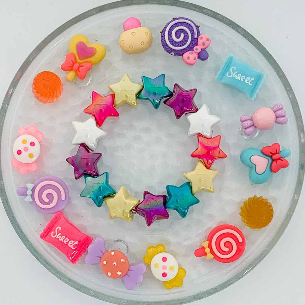 Plastic Neon Kandi Star Bracelet