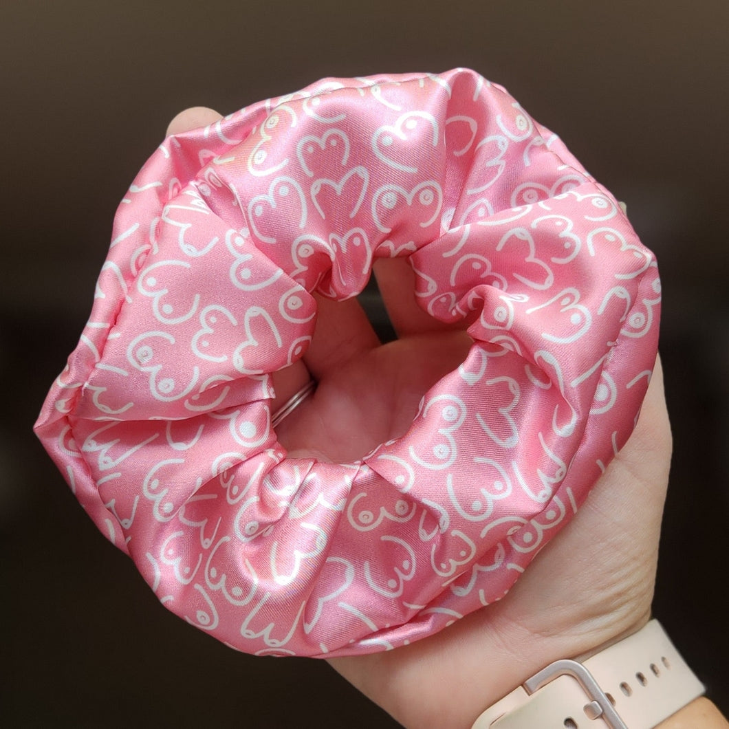 satin boob scrunchie - pink