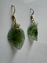 Load image into Gallery viewer, Golden Dangling Earrings with Vintage Glass Charms

