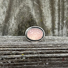 Load image into Gallery viewer, Rose Quartz evil eye ring size 9
