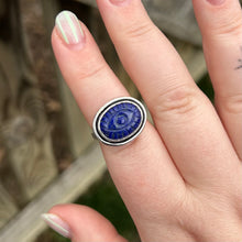 Load image into Gallery viewer, Lapis lazuli evil eye ring size 8
