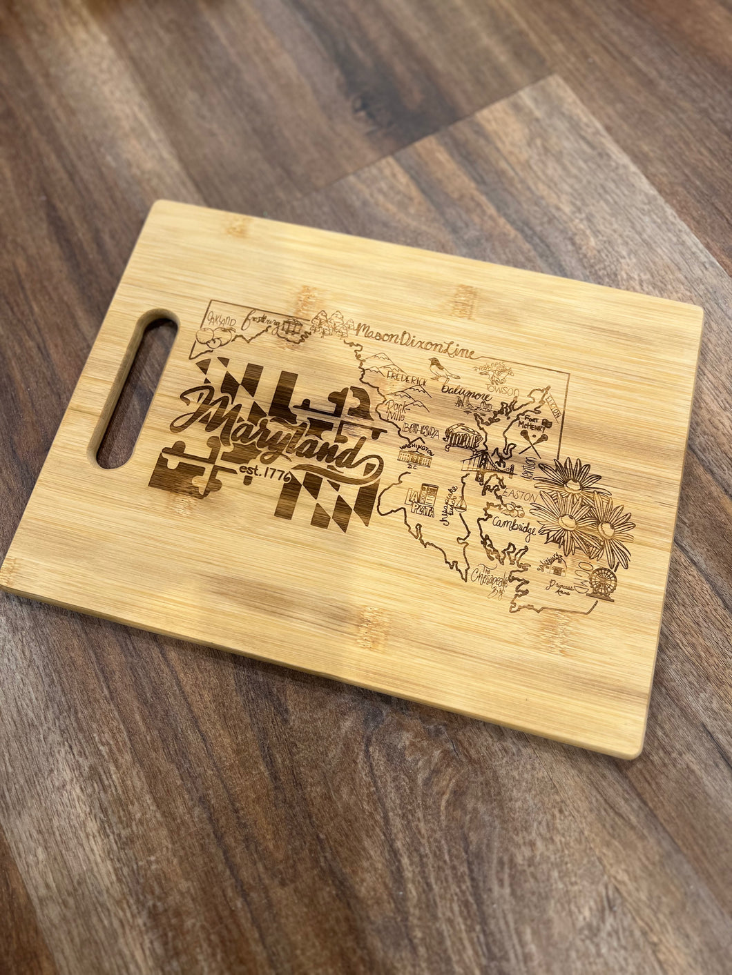 Maryland map cutting board