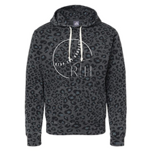Load image into Gallery viewer, RTH white logo on black leopard hoodie- not guaranteed for holiday arrival
