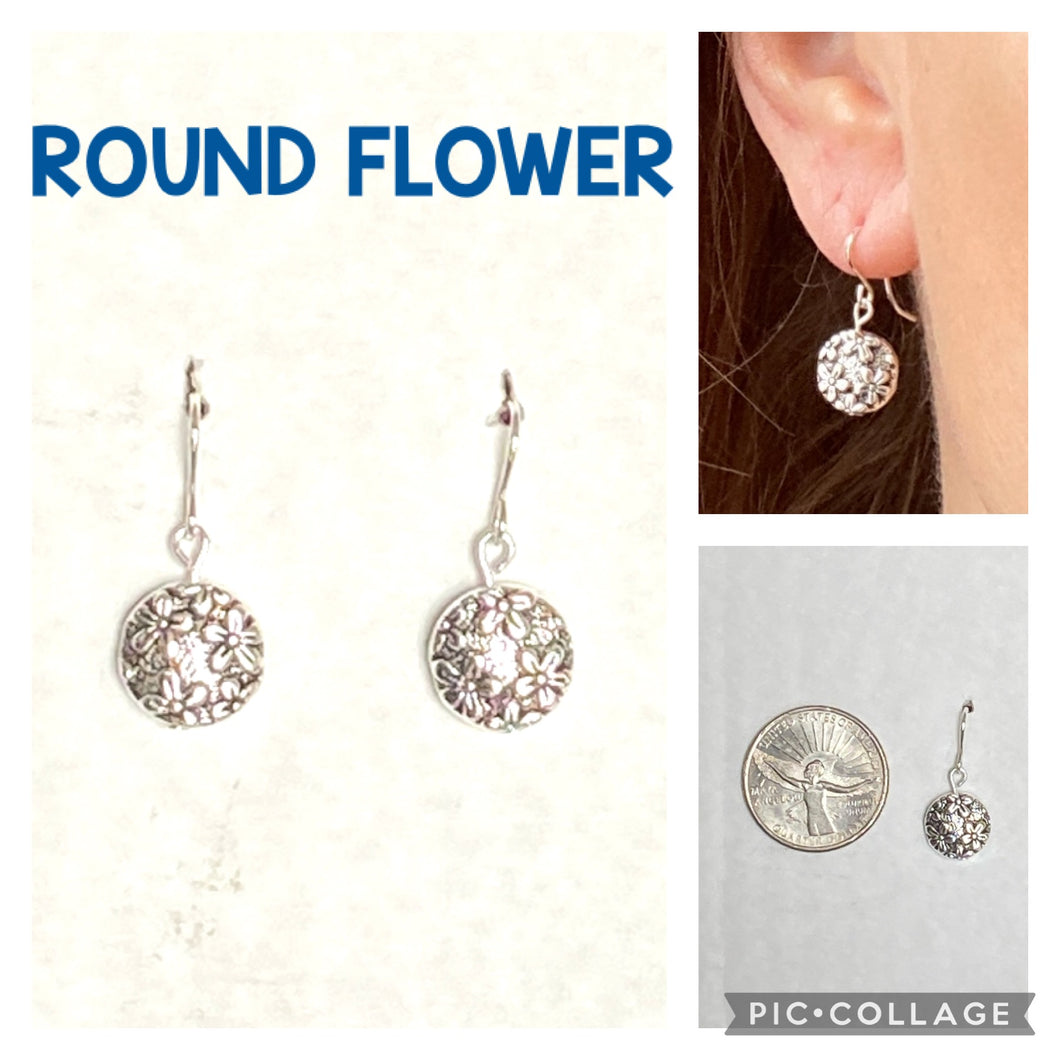 Round Flower Beaded Earrings