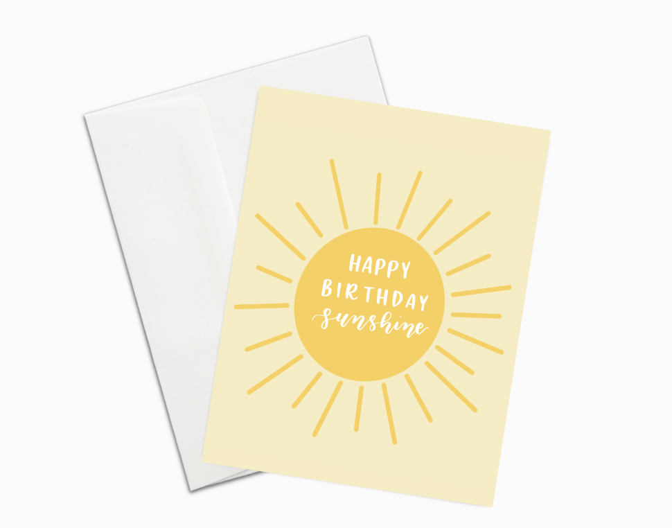 Happy Birthday Sunshine Card | Yellow Birthday Card