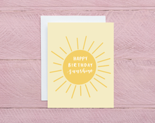 Load image into Gallery viewer, Happy Birthday Sunshine Card | Yellow Birthday Card
