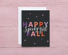Load image into Gallery viewer, Happy Spooky Girl Fall Card, Halloween Card, Spooky Season Card, Fall Card, Halloween Card for Friend, Bestie, Cute Funny Fall Card
