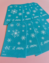 Load image into Gallery viewer, Let it Snow Blue Holiday Gift Tags | Set of 8
