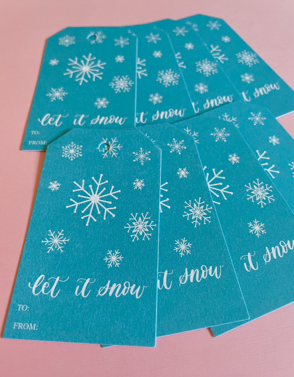 Let it Snow Blue Holiday Gift Tags | Set of 8