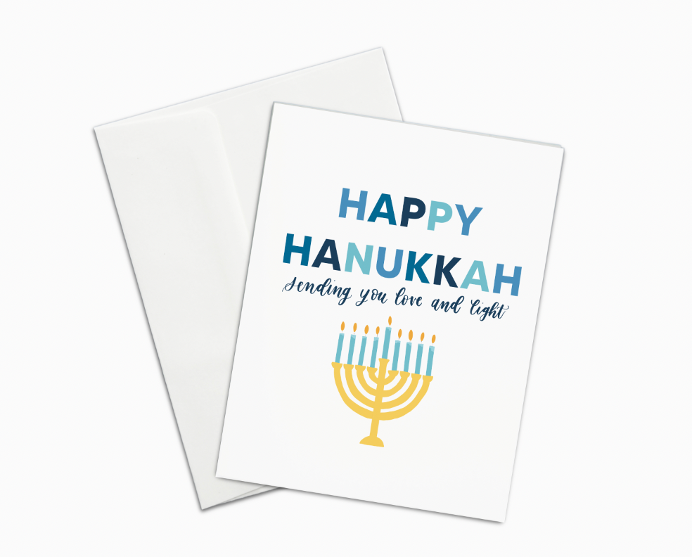 Love & Light Happy Hanukkah Holiday Card