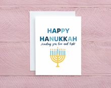 Load image into Gallery viewer, Love &amp; Light Happy Hanukkah Holiday Card
