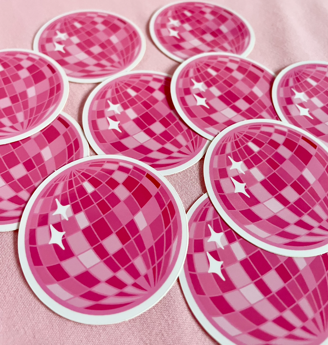 Pink Disco Ball Sticker