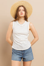Load image into Gallery viewer, Ces Femme Striped Round Neck Tank
