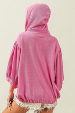 Load image into Gallery viewer, BiBi Waffle-Knit Half Zip Hooded Top
