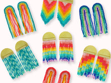 Load image into Gallery viewer, Beaded Rainbow Earrings | Aqua Rainbow
