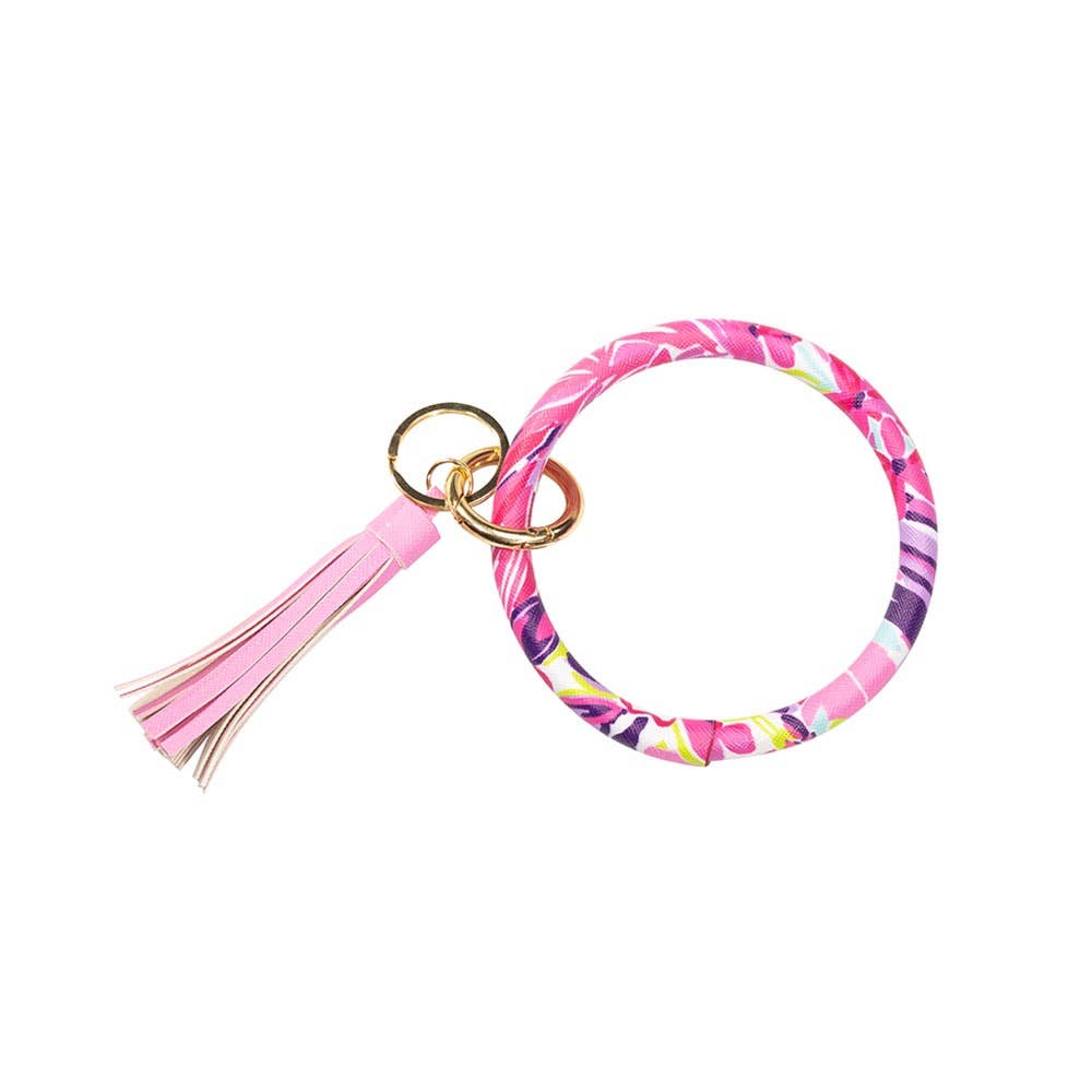 Pink Floral Bangle Keychain